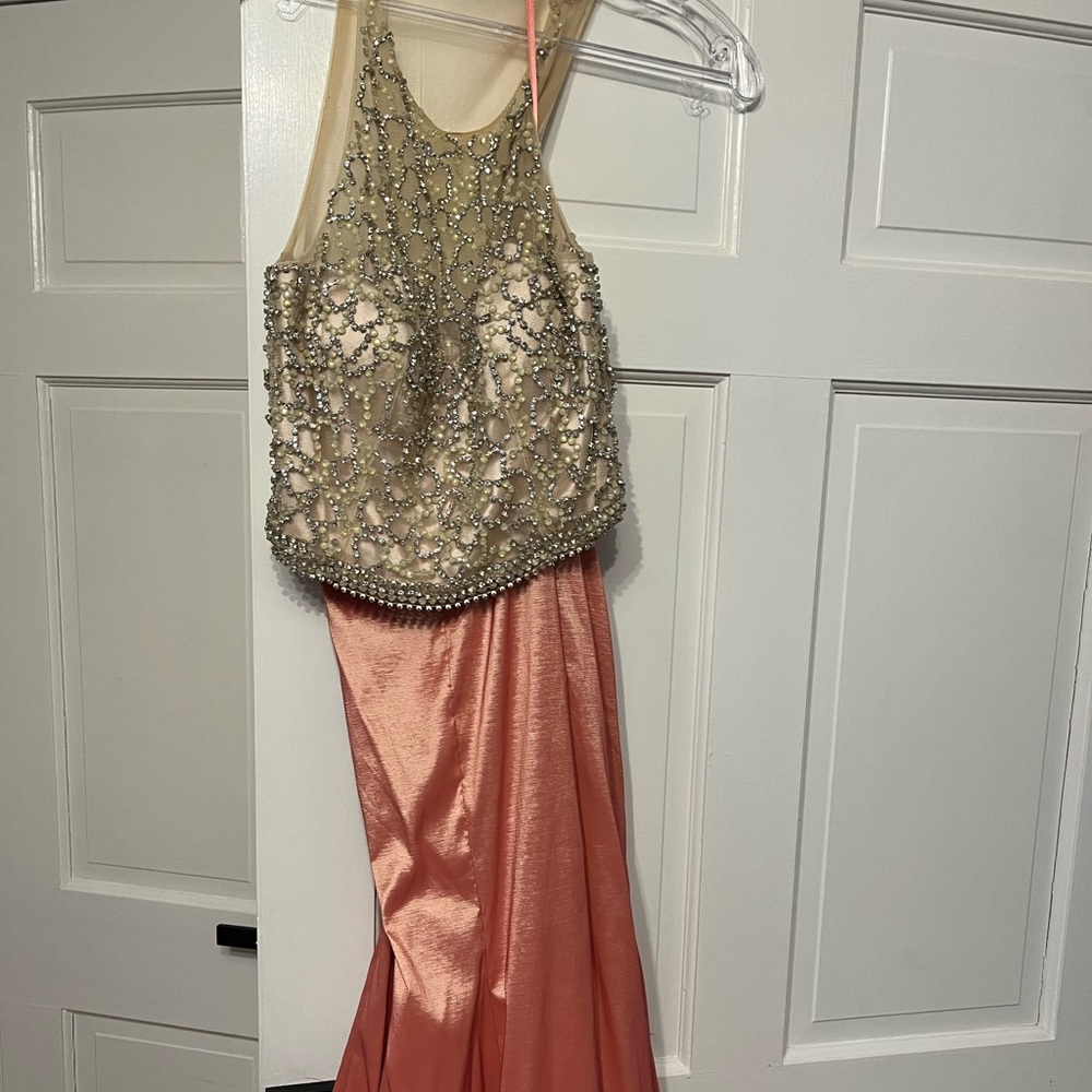Two piece rhinestone and taffeta formal dress size 12